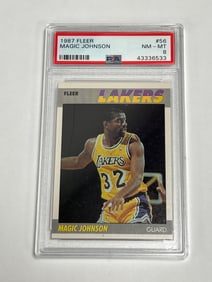 1987 Fleer Basketball #56 Magic Johnson PSA 8 NM-MT