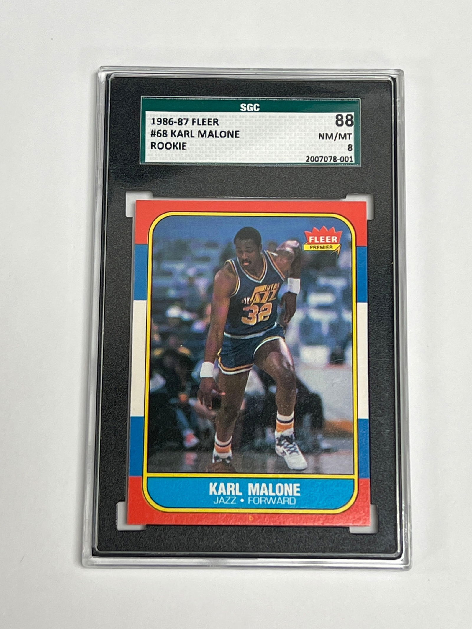 1988 Fleer Basketball #68 Karl Malone Rookie SGC 88 NM/MT (1 of 8)