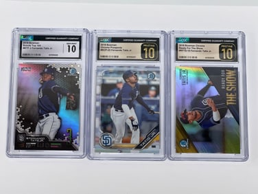 (3) CGC 10 Graded Fernando Tatis Jr. 2019 Bowman and Chrome Cards