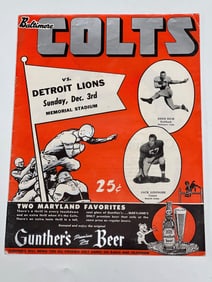1950 Baltimore Colts vs Detroit Lions Program