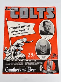 1950 Baltimore Colts vs Pittsburgh Steelers Program