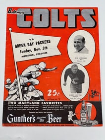 1950 Baltimore Colts vs Green Bay Packers Program