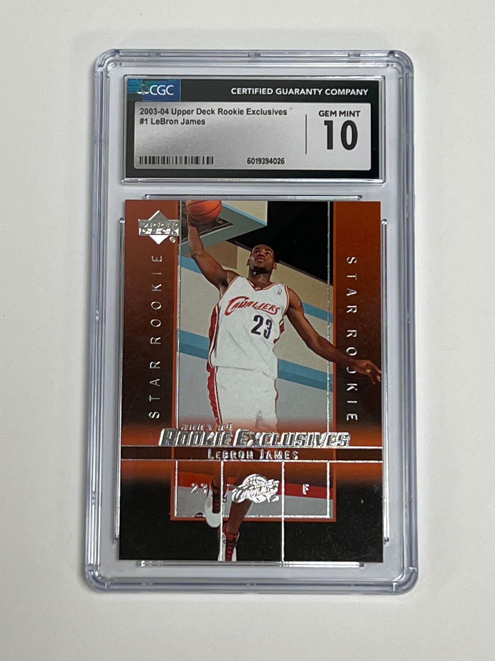 2003-04 Upper Deck Rookie Exclusives #1 LeBron James CGC 10 (1 of 6)