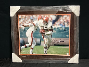 Jim Brown Signed 16x20 Photo Framed and Matted JSA