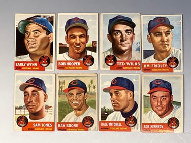 1953 Topps Cleveland Indians Baseball Cards with Early Wynn