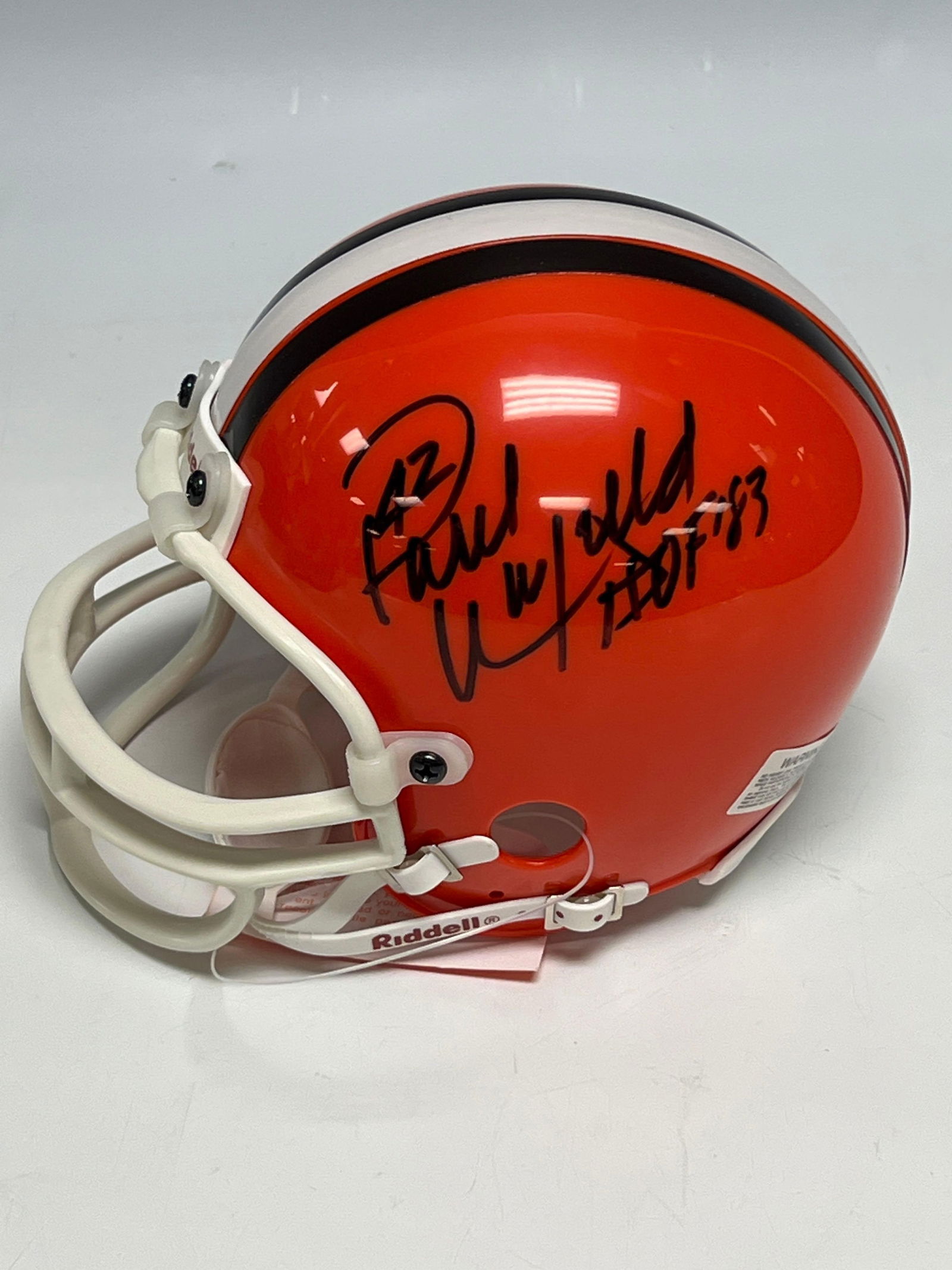 Paul Warfield Signed and Inscribed Cleveland Browns Mini Helmet (1 of 6)