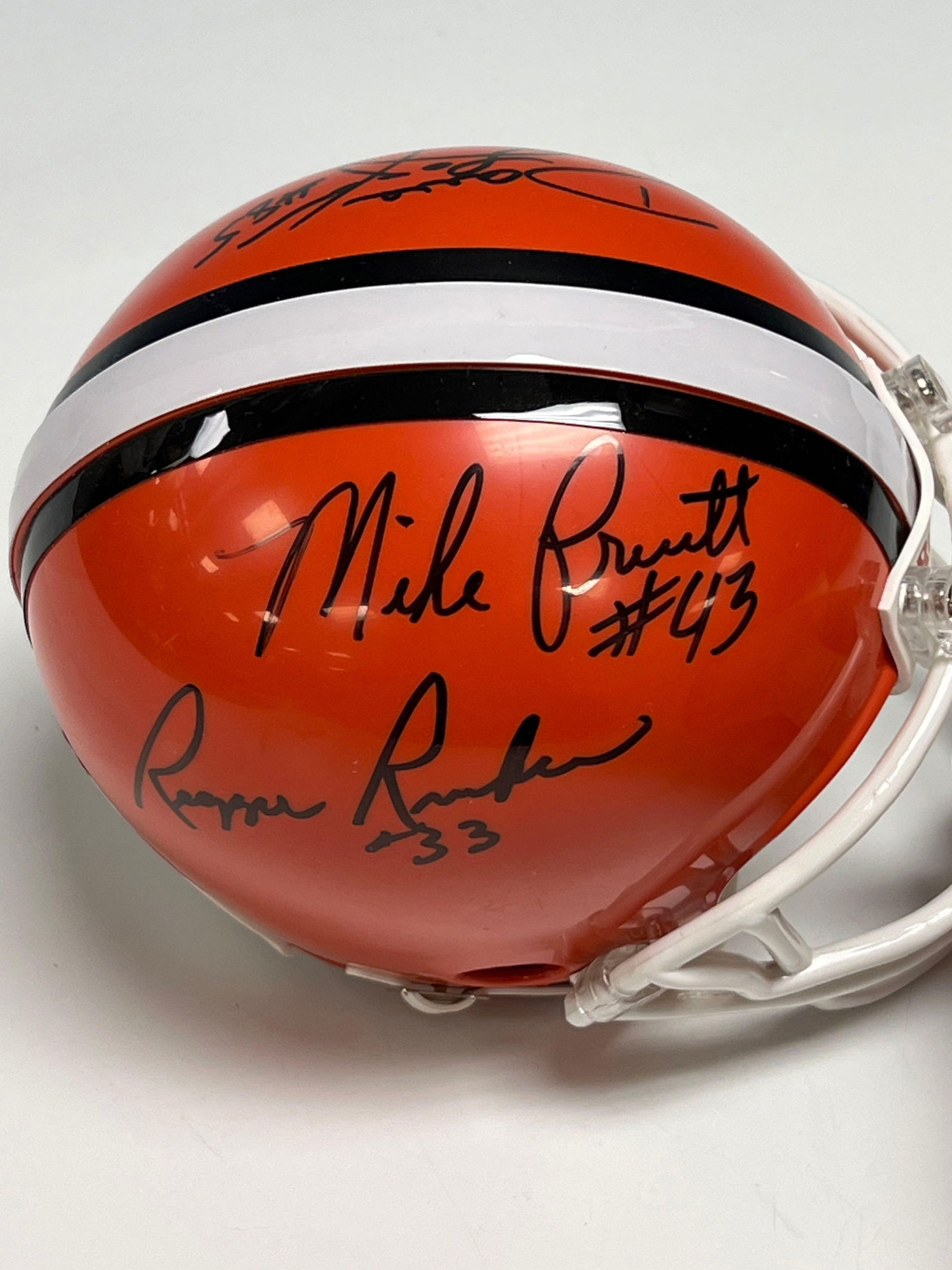 Kardiac Kids RB's and WR's Signed Cleveland Browns Mini Helmet JSA (1 of 7)