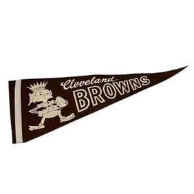 1960's Cleveland Browns Elf Crown Full Sized Pennant