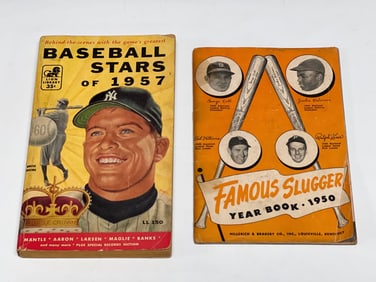 (2) 1950's Baseball Paperback Books, Mantle, Robinson