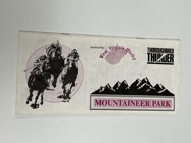 Bill Shoemaker Signed 1989 Program Mountaineer Park JSA