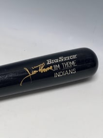Jim Thome Autographed Rawlings BigStick Bat Len Barker Collection