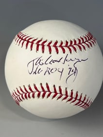 Mike Hargrove AL ROY 74 Signed and Inscribed Baseball Len Barker Collection