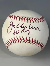 Joe Charboneau 80 ROY Signed and Inscribed Baseball Len Barker Collection