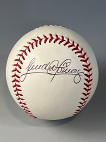 Roberto and Sandy Alomar Jr Autographed Baseball Len Barker Collection