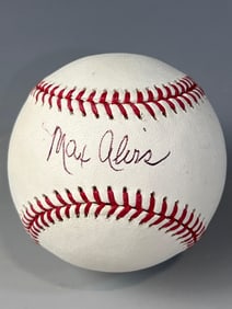 Max Alvis Autographed Baseball Len Barker Collection