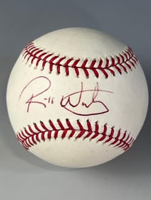 Rick Waits Autographed Baseball Len Barker Collection