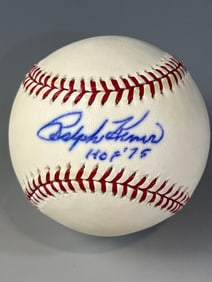 Ralph Kiner Signed and Inscribed Baseball Len Barker Collection
