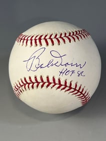 Bobby Doerr Signed and Inscribed HOF 86 Baseball Len Barker Collection
