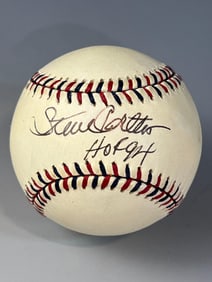 Steve Carlton Signed and Inscribed 2000 All-Star Game Baseball Len Barker Collection