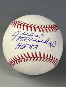 Juan Marichal Signed HOF 83 Baseball Len Barker Collection