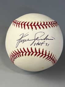 Fergie Jenkins Signed and Inscribed Baseball Len Barker Collection