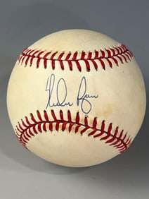 Nolan Ryan Autographed Baseball Len Barker Collection