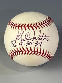Mike Witt Signed and Inscribed Baseball Perfect Game Len Barker Collection