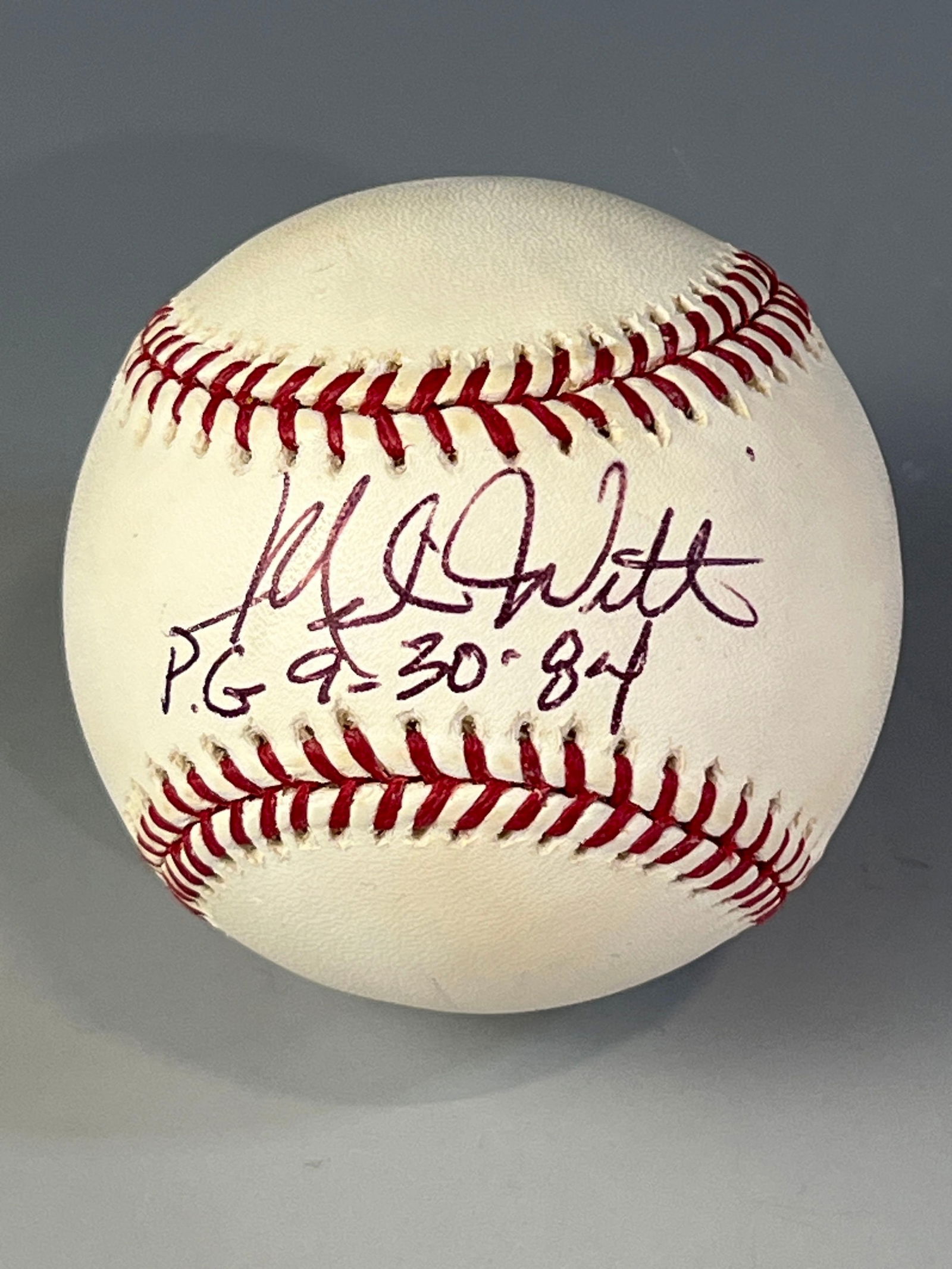 Mike Witt Signed and Inscribed Baseball Perfect Game Len Barker Collection (1 of 9)