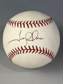 Jim Abbott Autographed Baseball Len Barker Collection