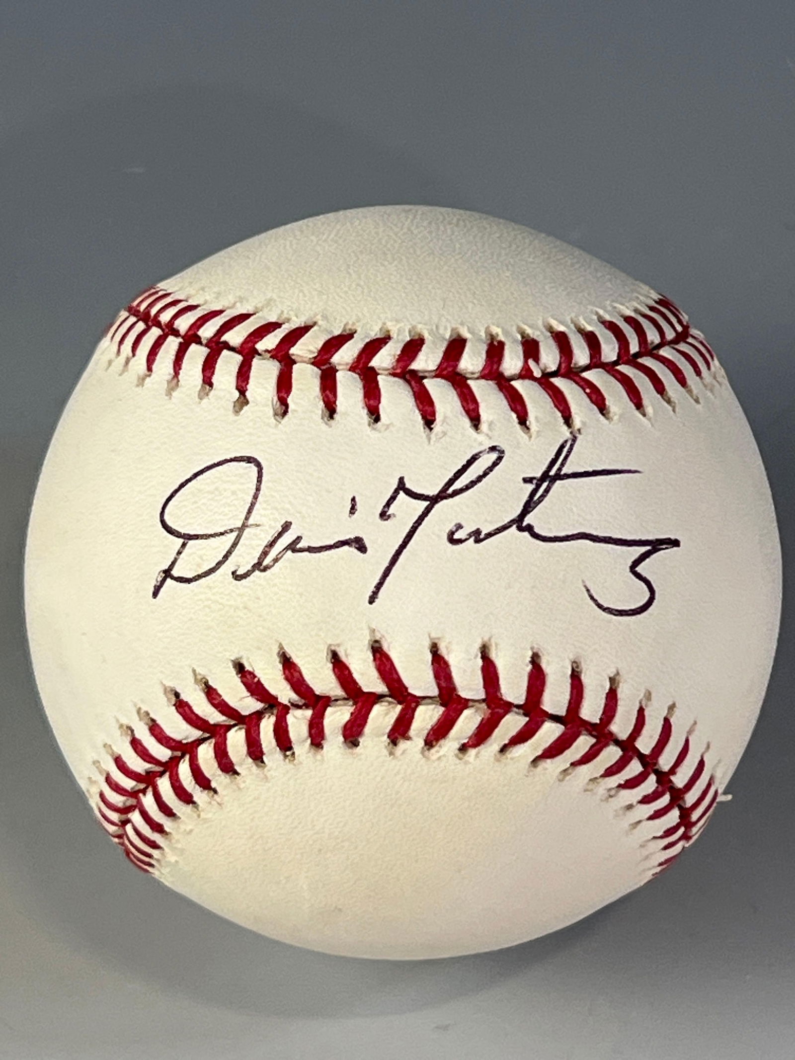 Dennis Martinez Autographed Baseball Len Barker Collection (1 of 9)