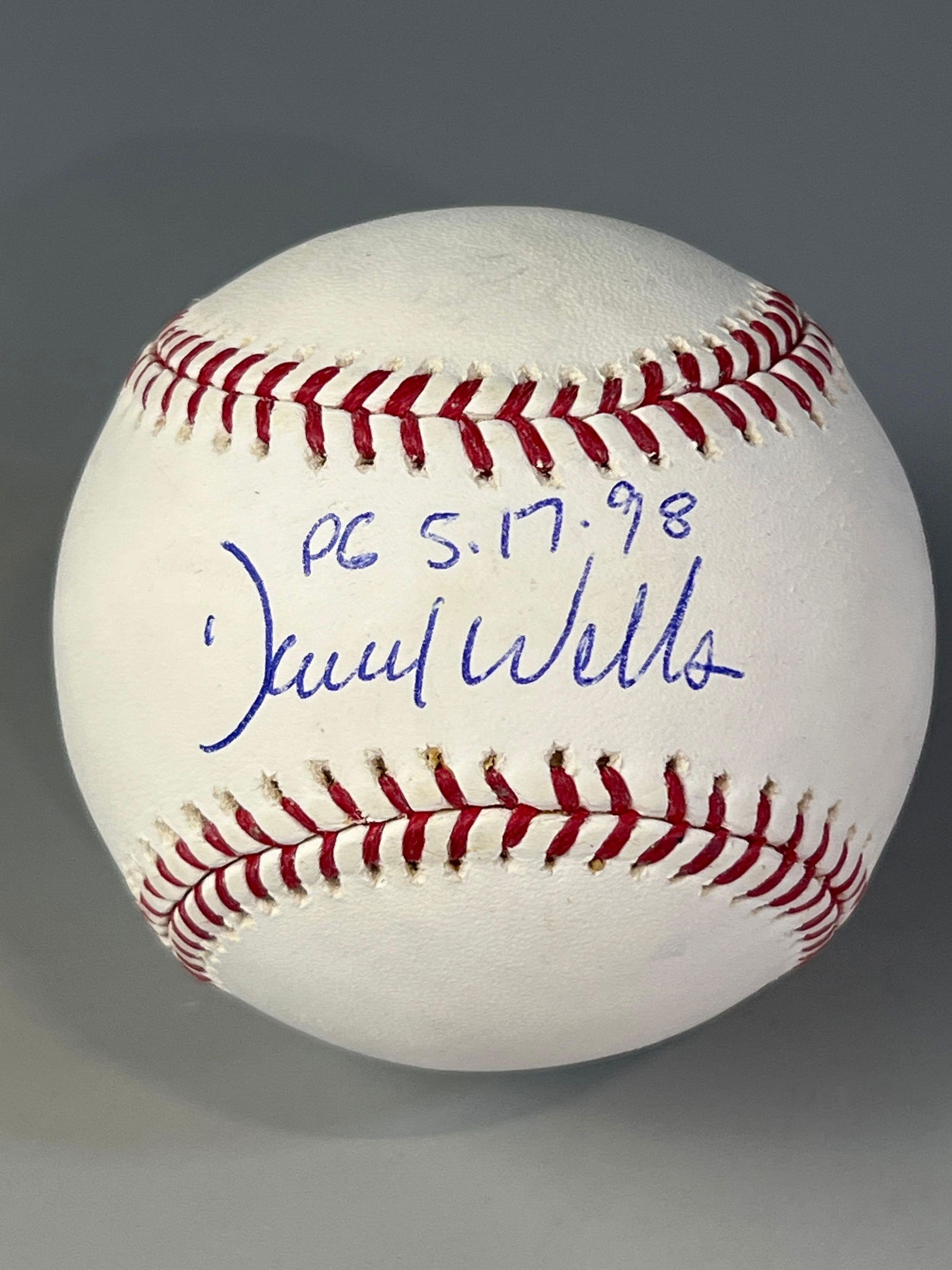 David Wells Signed and Inscribed Baseball Len Barker Collection (1 of 11)