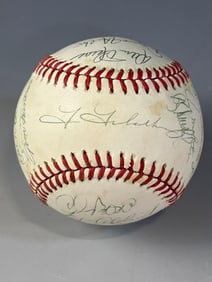 1987 Milwaukee Brewers Team Signed Baseball Len Barker Collection (His Last Team!)