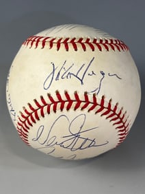 1995-97 CLE Indians Announcers, Coaches, Players Signed Baseball Len Barker Collection