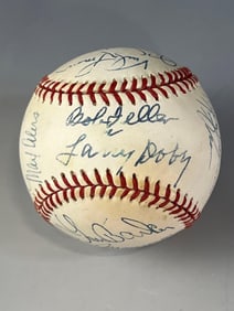 1994 Cleveland Indians Legends Autographed Baseball Len Barker Collection