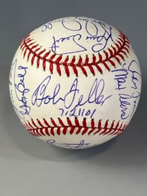 2001 Cleveland Indians Stars and HOF'ers Signed Baseball Len Barker Collection