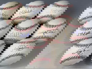 (8) Autographed Baseballs Cleveland Indians