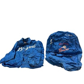 Len Barker's Atlanta Braves Equipment Bag and Jackets Len Barker Collection
