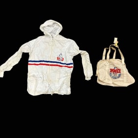 1986 Indianapolis Indians Raincoat and 1981 All-Star Game Bag Len Barker Collection