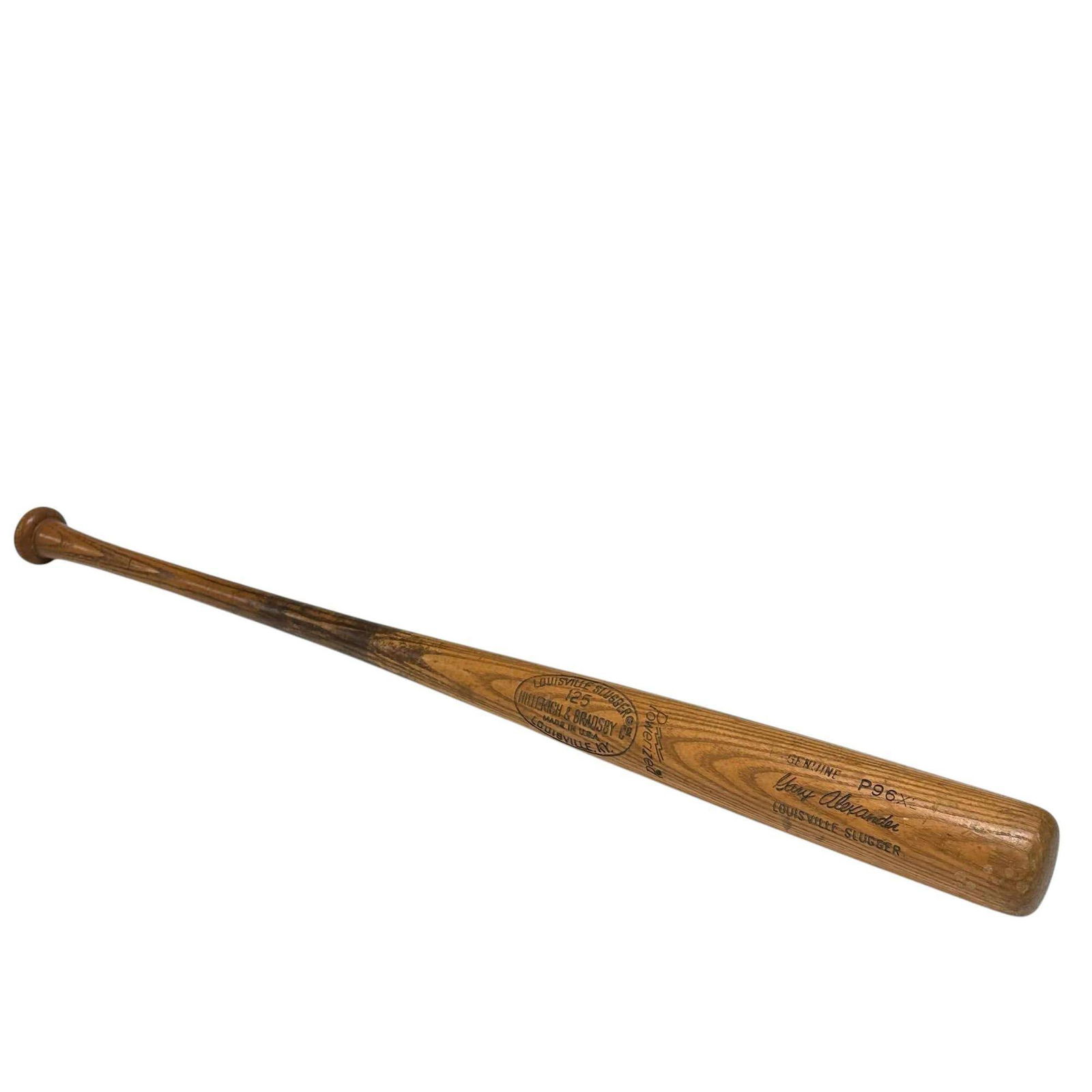 Gary Alexander Game Used Louisville Slugger Bat Cleveland Indians: Any condition statement is given as a courtesy to a client, is only an opinion and should not be treated as a statement of fact. Premier Auction Galleries LLC shall have no responsibility for any erro