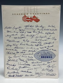1957 Cleveland Browns Holiday Greeting Card Jim Brown Rookie Season