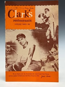 1952 Clark's Restaurant Menu Cleveland Browns