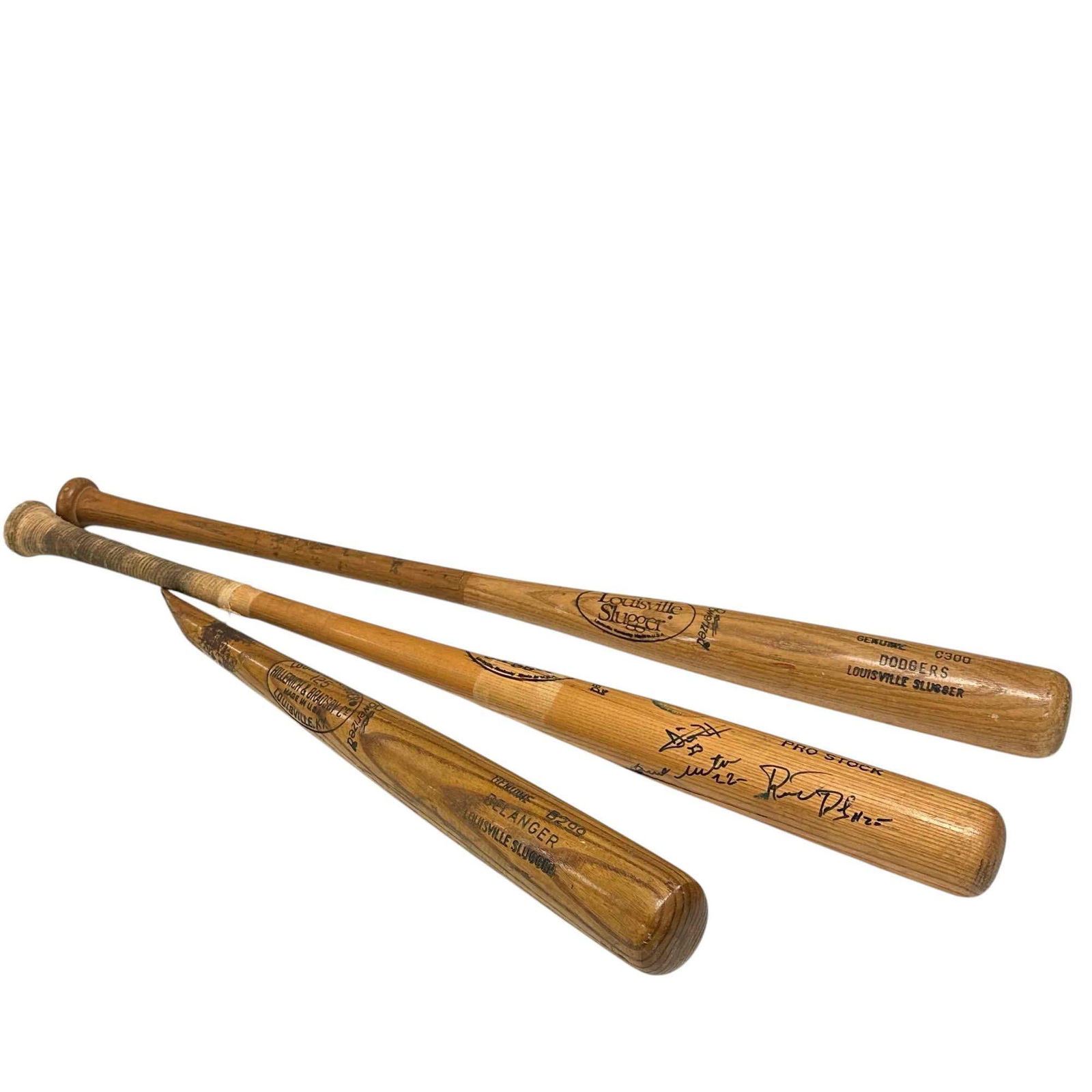(2.5) Game Used Bats - 2 1980's Spring Training and 1 1970's: Any condition statement is given as a courtesy to a client, is only an opinion and should not be treated as a statement of fact. Premier Auction Galleries LLC shall have no responsibility for any erro