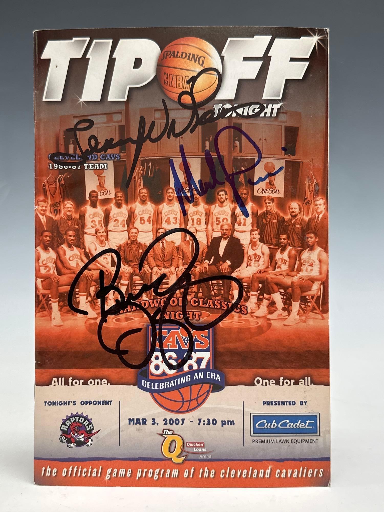 Lenny Wilkens, Mark Price and Brad Daugherty Signed 2007 Cavs Program JSA: Any condition statement is given as a courtesy to a client, is only an opinion and should not be treated as a statement of fact. Premier Auction Galleries LLC shall have no responsibility for any erro