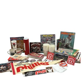 Huge Collection of Philadelphia Phillies Programs, Collectibles and More World Series Era