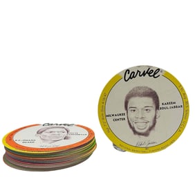 1975 Carvel Ice Cream Disc Basketball Card Set (36) with Kareem