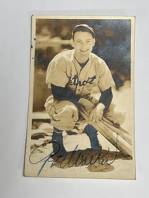 Gee Walker Signed Real Photo Postcard 1937 Detroit Tigers