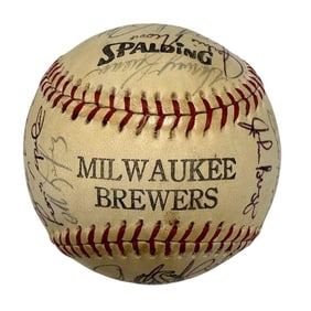 1971 Milwaukee Brewers Team Signed Baseball 2nd Year Ever
