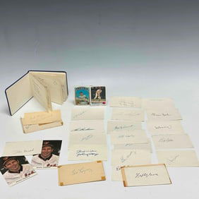 Vintage Baseball Autograph Collection with Joe DiMaggio - Index Cards, GPC, Topps