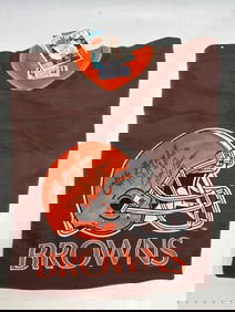 Jim Brown and Otto Graham Autographed Browns Logo Sweatshirt JSA