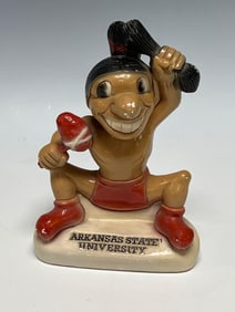 Vintage Arkansas State Chalkware Jumpin Joe Indian Mascot - Resembles Remple Doll